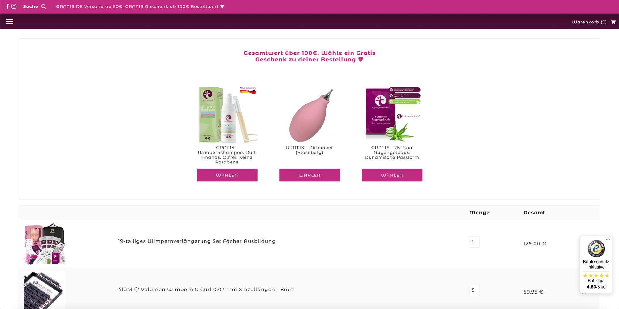 Bestellwert durch Gratis-Artikel steigern | Latori